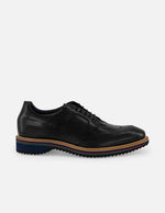 Zapato Inglés negro con detalle tricolor para hombre
