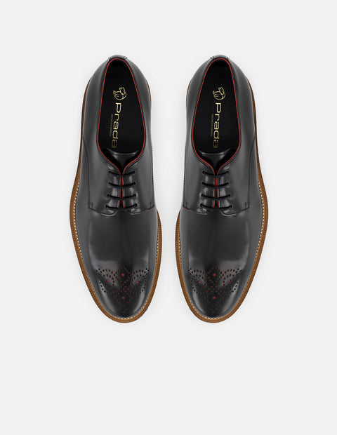 Zapato Blucher con picado María y suela multicolor para hombre