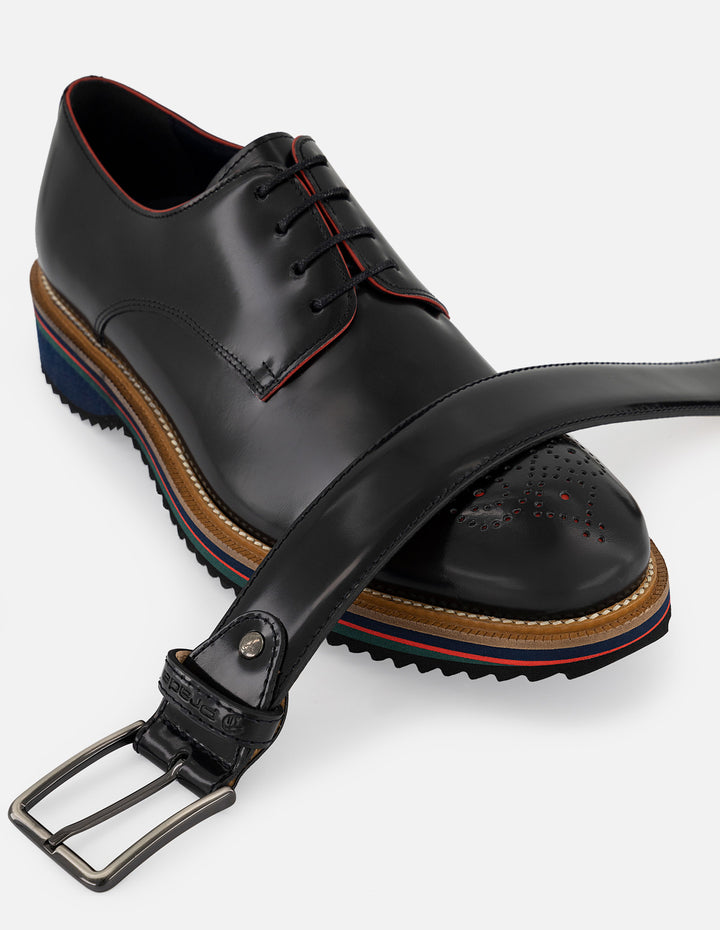 Zapato Blucher con picado María y suela multicolor para hombre
