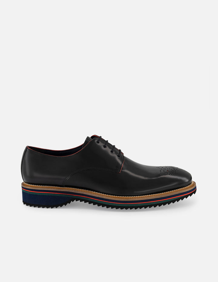 Zapato Blucher con picado María y suela multicolor para hombre