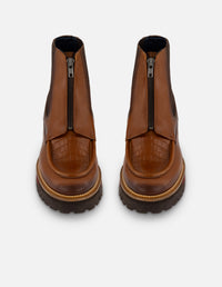 Botín Chelsea cuero con grabado coco para hombre