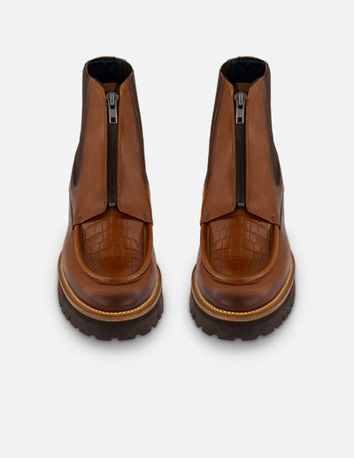 Botín Chelsea cuero con grabado coco para hombre
