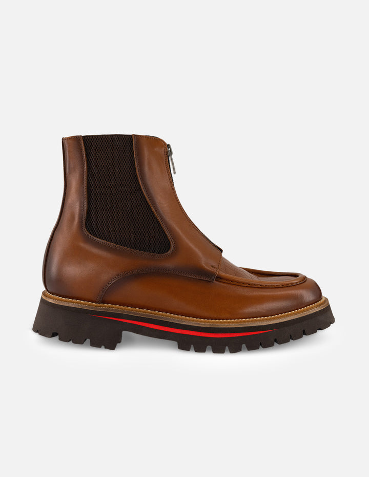 Botín Chelsea cuero con grabado coco para hombre