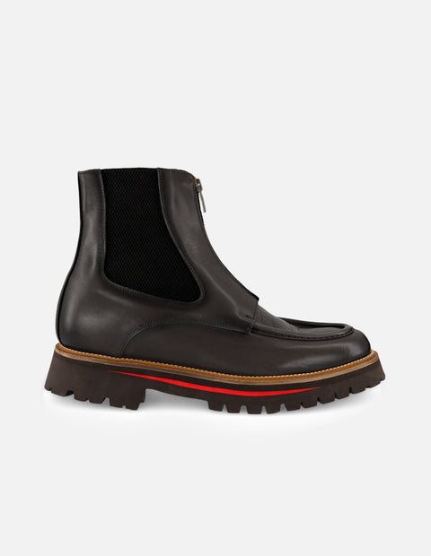 Botín Chelsea negro con grabado coco para hombre