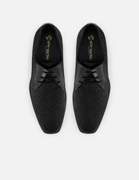 Zapato Blucher negro ante para hombre acabado tipo serpiente