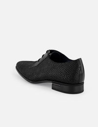 Zapato Blucher negro ante para hombre acabado tipo serpiente