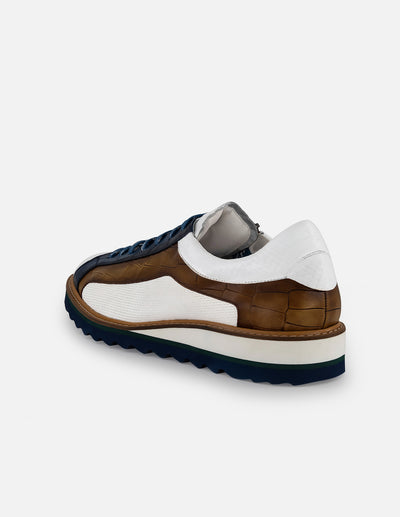 Zapato blucher con grabado geométrico tipo coco en color blanco para hombre
