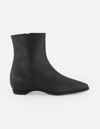 Botines negro piel para mujer con cierre lateral visible