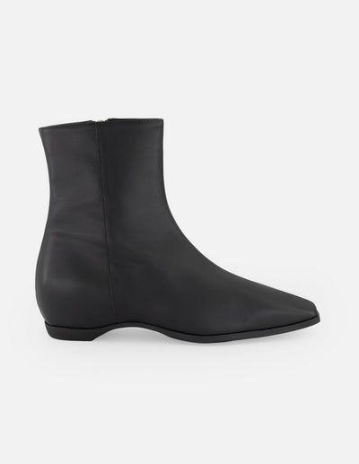 Botines negro piel para mujer con cierre lateral visible