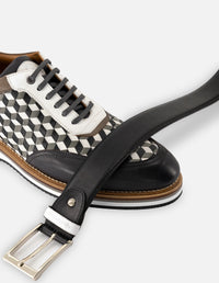 Cinturón en piel napa color negro para hombre