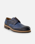 Blucher en piel napa grabada color azul para hombre