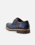 Blucher en piel napa grabada color azul para hombre