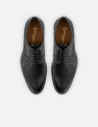 Blucher  en piel grabada color negro para hombre