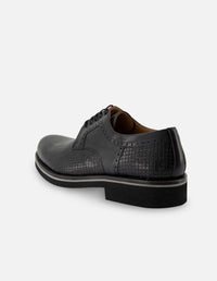 Blucher  en piel grabada color negro para hombre