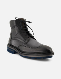 Botines gris en piel ante para hombre con detalles en picado