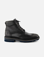 Botines gris en piel ante para hombre con detalles en picado