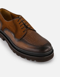 Zapato Blucher cuero piel para hombre suela dentada comfort light