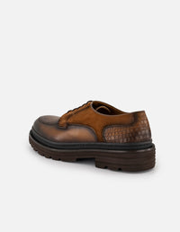 Zapato Blucher cuero piel para hombre suela dentada comfort light