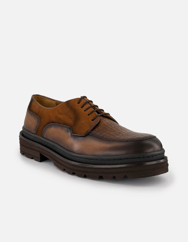 Zapato Blucher cuero piel para hombre suela dentada comfort light