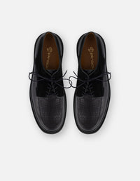 Zapato Blucher negro piel para hombre suela dentada comfort light