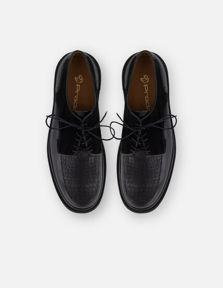 Zapato Blucher negro piel para hombre suela dentada comfort light