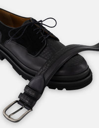 Zapato Blucher negro piel para hombre suela dentada comfort light