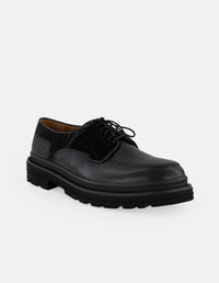 Zapato Blucher negro piel para hombre suela dentada comfort light