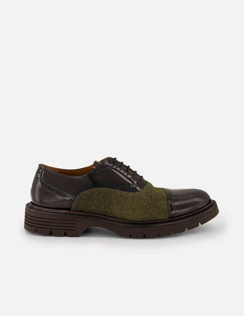 Zapato inglés café florantic para hombre con suela dentada