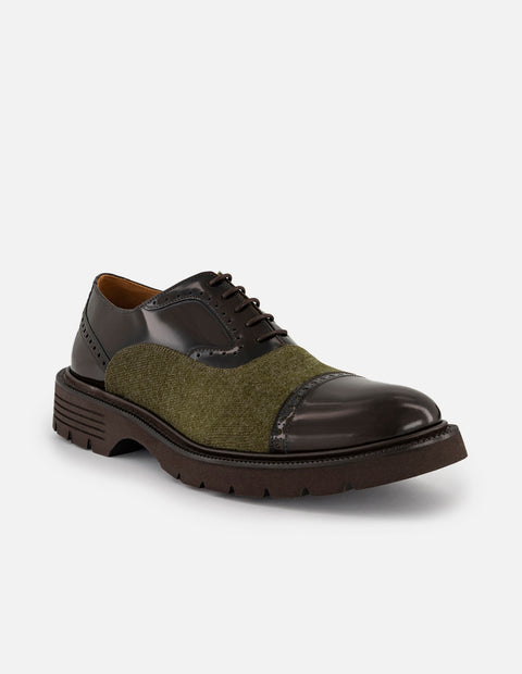 Zapato inglés café florantic para hombre con suela dentada