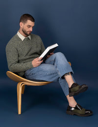 Zapato inglés café florantic para hombre con suela dentada