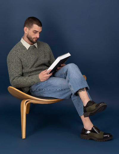 Zapato inglés café florantic para hombre con suela dentada