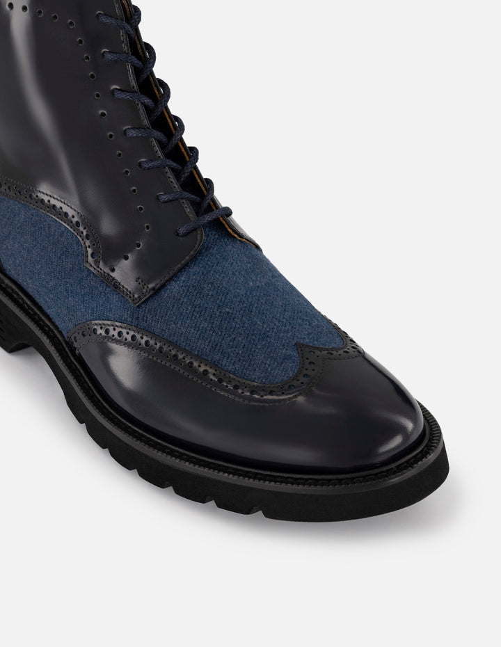 Botines azul florantic para hombre con suela dentada comfort