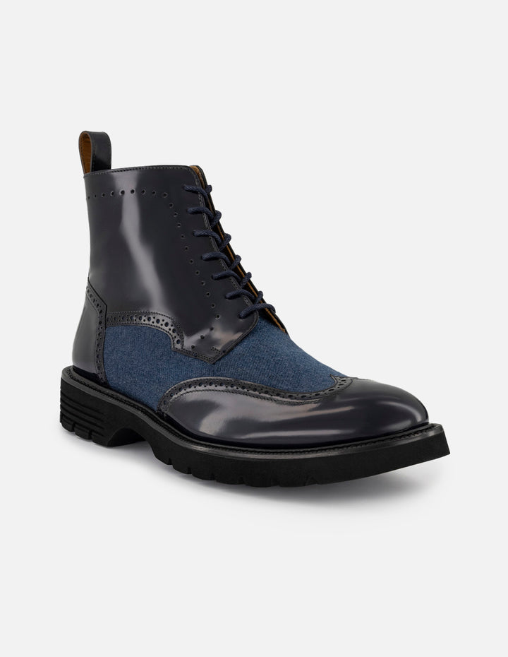 Botines azul florantic para hombre con suela dentada comfort