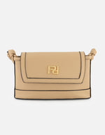 Bolso de hombro beige vegano para mujer con asa ajustable