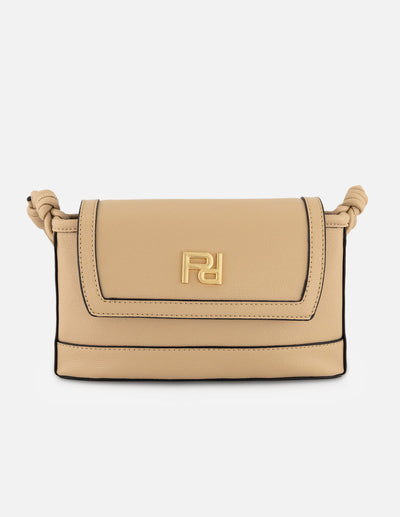 Bolso de hombro beige vegano para mujer con asa ajustable