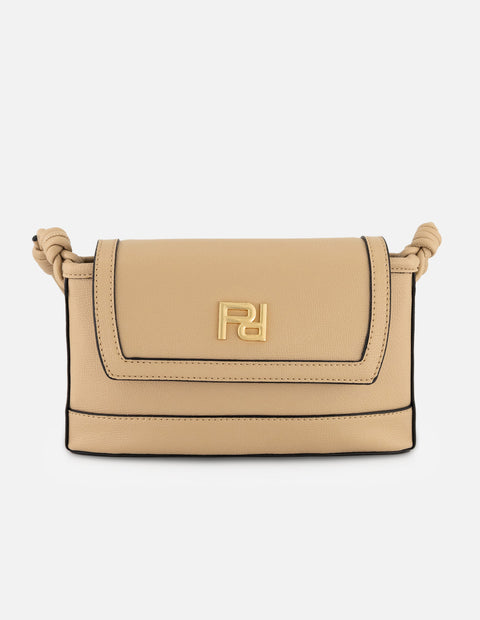 Bolso de hombro beige vegano para mujer con asa ajustable