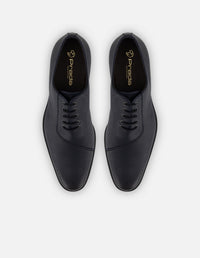 Zapato Oxford azul piel para hombre con corte asimétrico