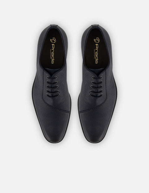 Zapato Oxford azul piel para hombre con corte asimétrico