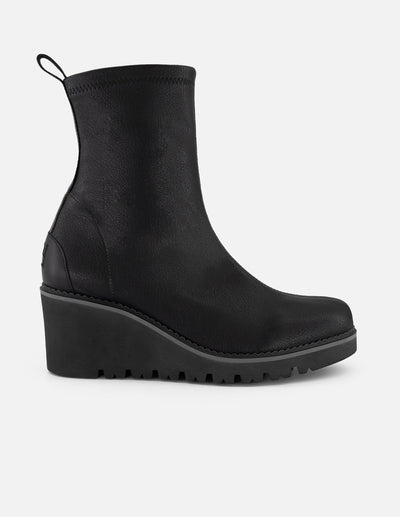 Botines color negro lycra piel con detalle metálico para mujer