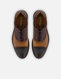 Zapato Oxford multicolor piel para hombre con contraste