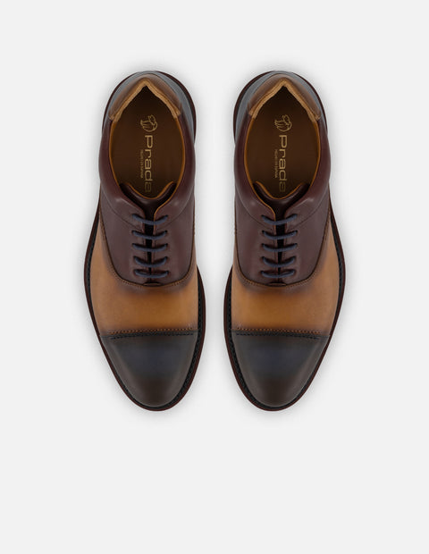 Zapato Oxford multicolor piel para hombre con contraste