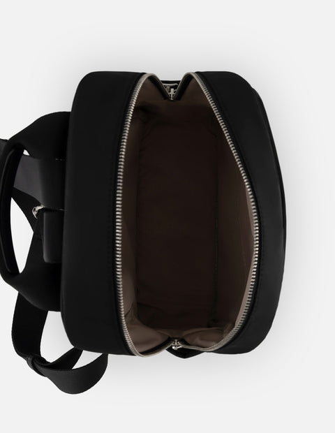 Mochila negra nylon para mujer con 3 compartimentos