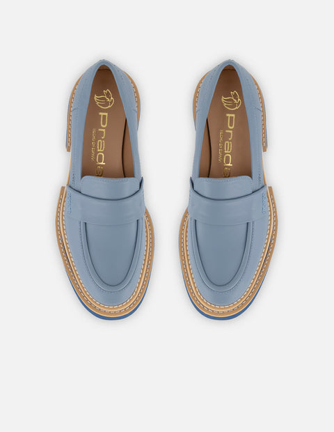 Mocasines de piel para mujer color marrón y detalles en color miel