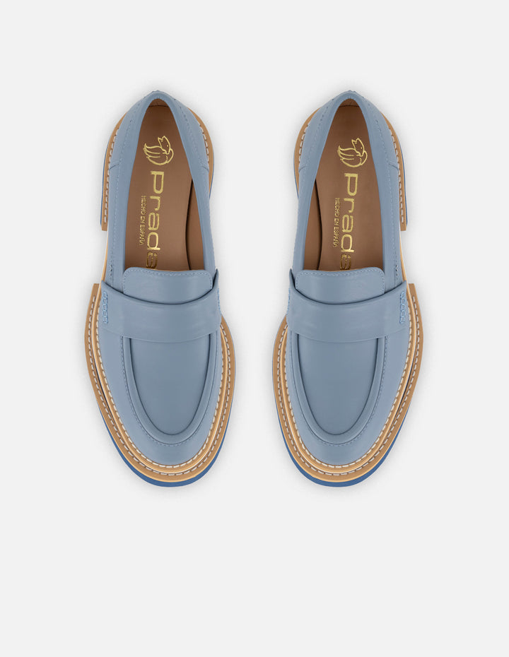 Mocasines de piel para mujer color marrón y detalles en color miel