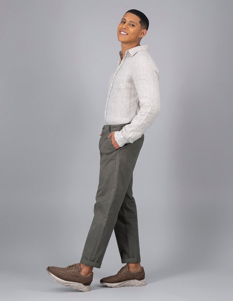 Mocasín en piel nobuck color gris para hombre