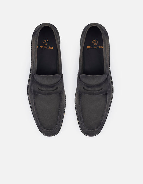 Mocasines color gris en ante con suela Comfort Light para hombre