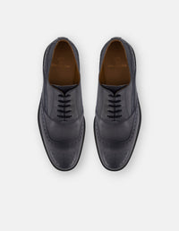 Zapato inglés gris piel para hombre con picado maría