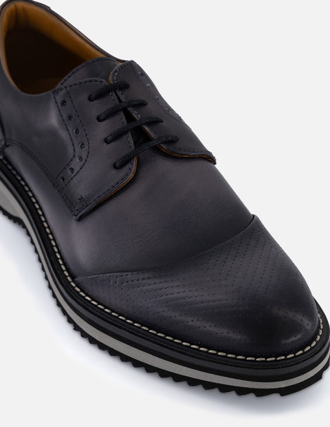 Zapato blucher color gris en piel para hombre