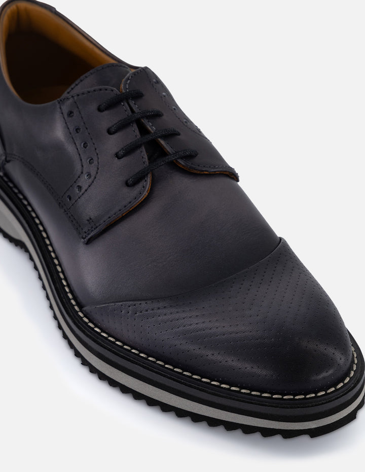 Zapato blucher color gris en piel para hombre