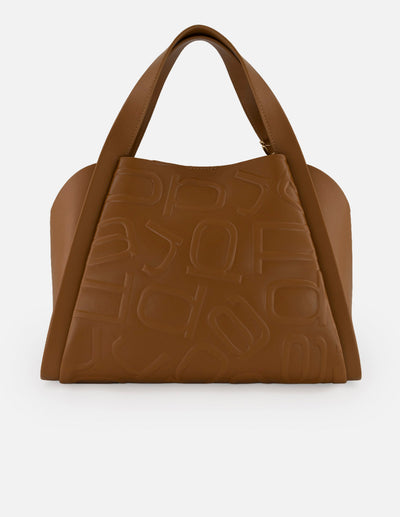 Bolso de hombro cuero para mujer con maxiletras Prada